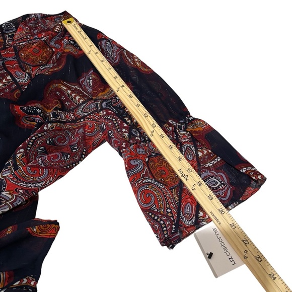 NWT Liz Claiborne Sheer Paisley Print Blouse & Cami Set Boho Women's Size XL - Picture 14 of 16